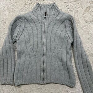 Berretti Made in Italy Gray Zip-Up Wool Blend Sweater